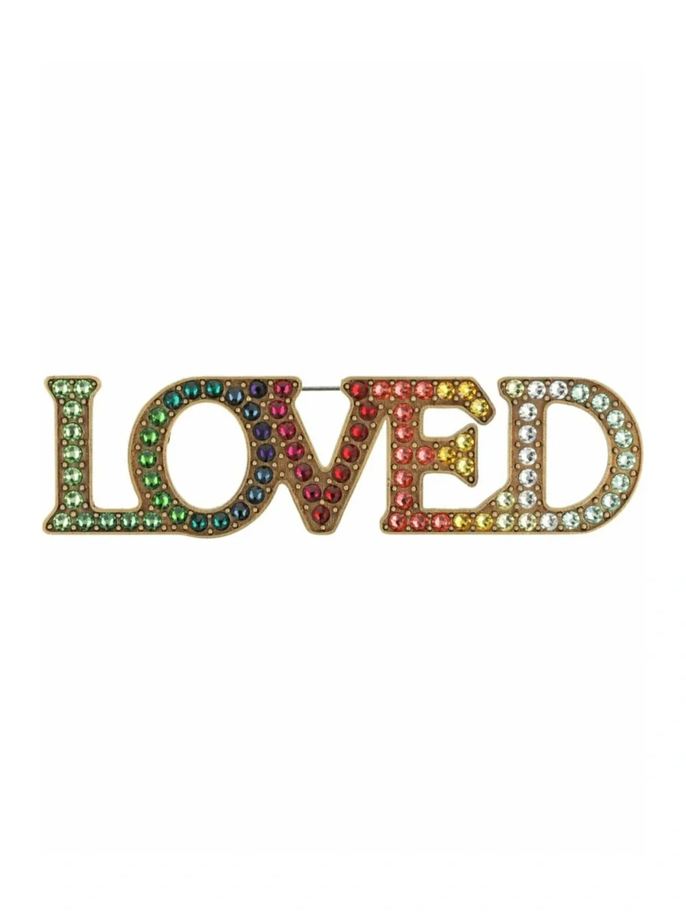 Gucci ‘LOVED’ Fashion Jewelry Brass Pin Brooch rainbow